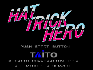 Hat Trick Hero title screen for Super Famicom